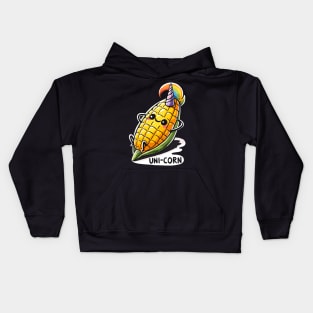 Uni Corn Unicorn Crop Kids Hoodie